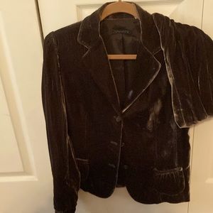 Tahari brown velvet blazer. Size M. Button cuffs.